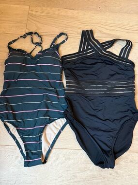 2 one piece bathing suits size medium